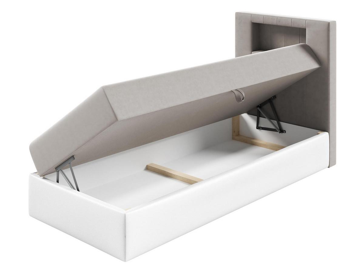BOXBETT Gold Junior 1, Seite zum Öffnen des Bettkastens: Rechts - H3 - Türkis/Weiß, Holz (90/200cm) - MIRJAN24