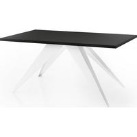 ESSTISCH Vance Weiß rechteckig ausziehbar, Schwarz 140-240/80/76 cm - Schwarz/Weiß, Holzwerkstoff/Metall (80/240/76cm) - WFL GROUP