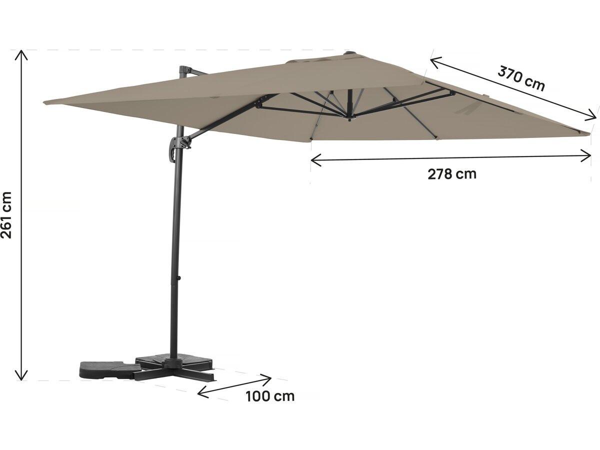 SONNENSCHIRM sky 4 Taupe - Taupe, Metall (278/370cm) - Habitat Garten