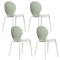 GARTENSTUHL 4er-Set stapelbar Hellgrün Milos - Hellgrün, Kunststoff (45/80/48cm) - Beliani