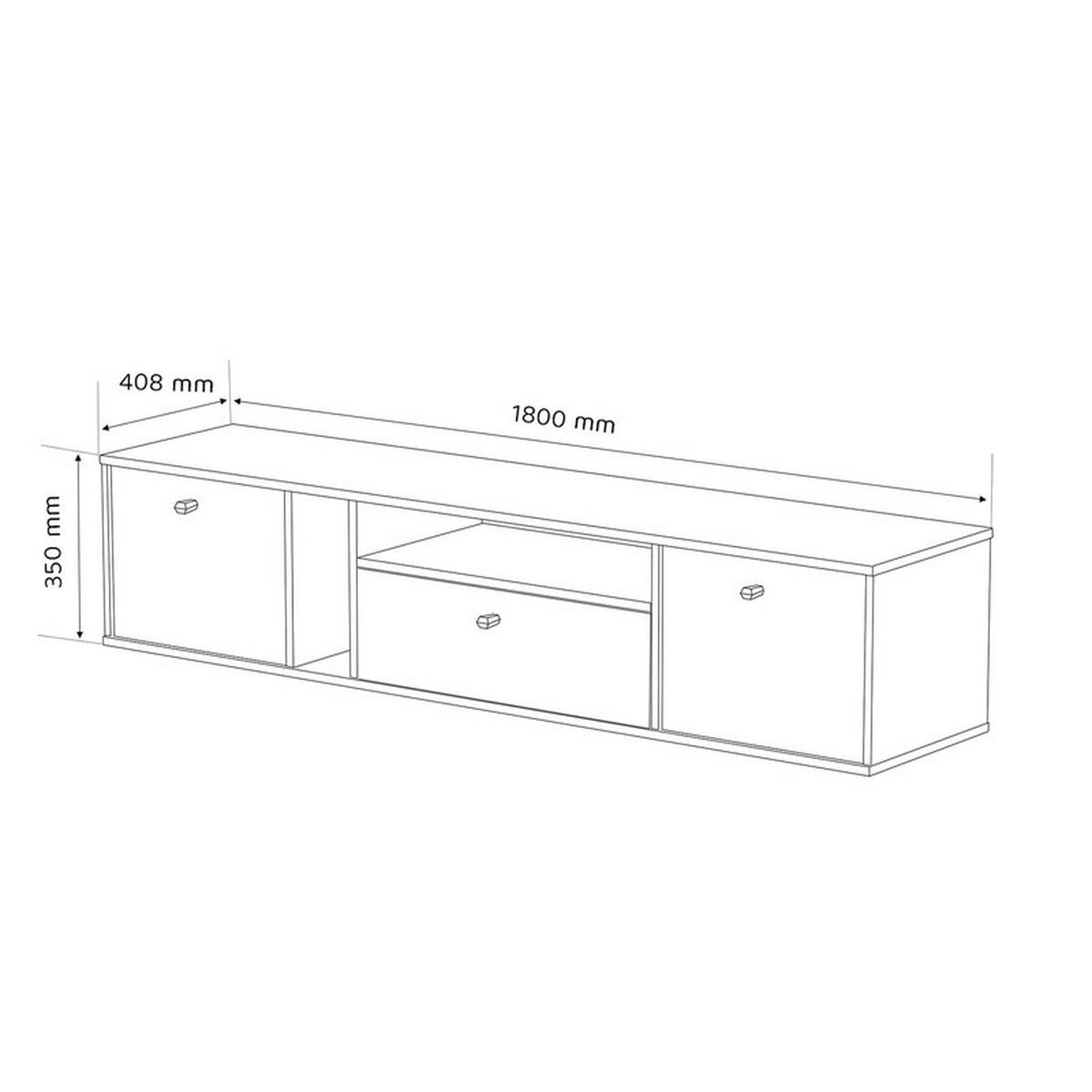 TV-LOWBOARD FLOW 180 cm, Sandbeige - Beige, Holzwerkstoff/Metall (180/48.5/40.5cm) - Idohome