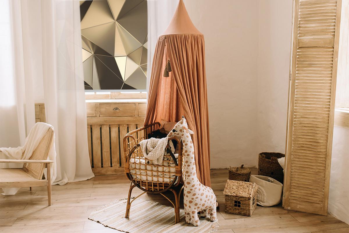 INNENROLLO - Fensterrollo - Rollo - 90x180 cm - Goldene Dreiecke - Goldfarben, Kunststoff (90/180/0.5cm) - TULUP