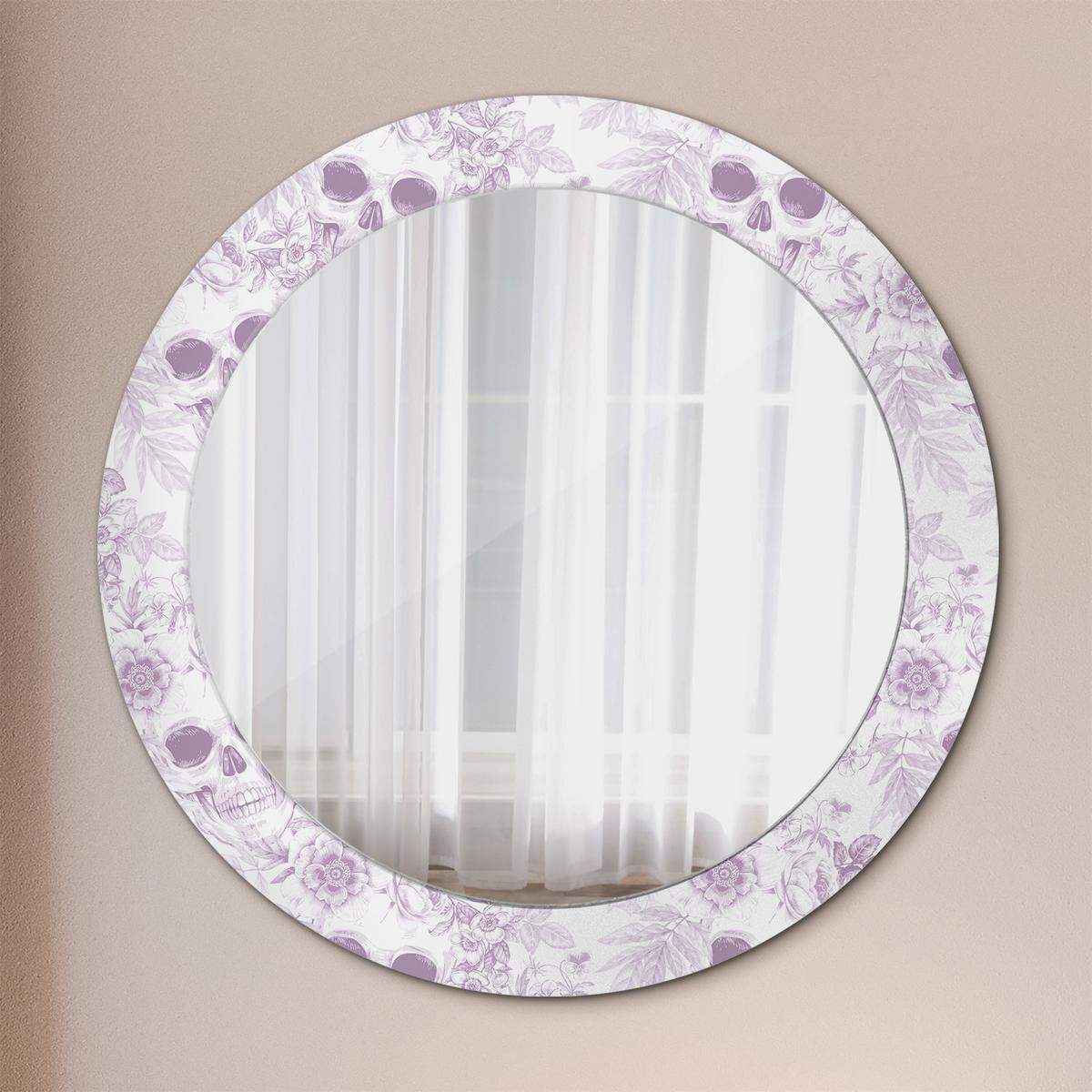 SPIEGEL Rund Ø 70 cm mit Aufdruck - Violett, Glas (70/70/0.4cm) - Wallfluent