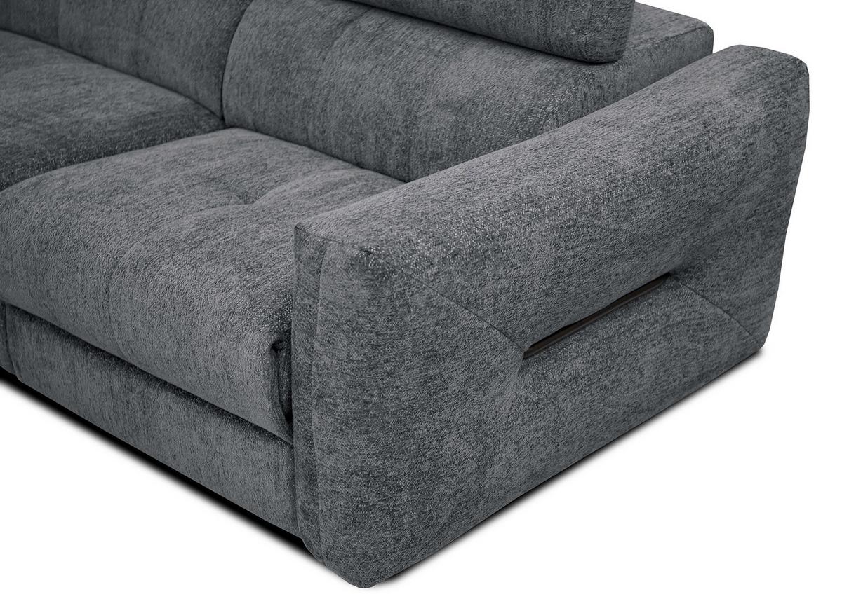 ECKSOFA CALVERA 5-Sitzer mit 1 Relaxfunktion, graphitfarben - Graphitfarben, Holzwerkstoff/Textil (239/298cm) - Wozimo