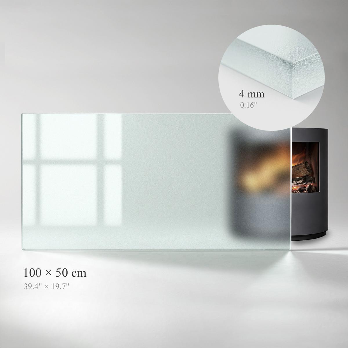 GLASBODENPLATTE für Kaminofen 100x50 cm – Milchglas Optik - Transparent, Glas (100/60/0.4cm) - TULUP