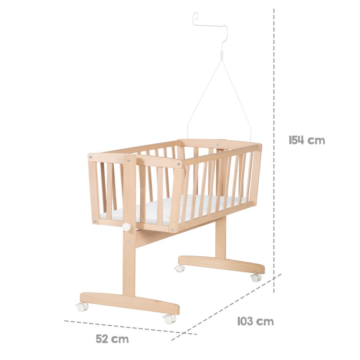 BABYWIEGENSETT Sternenzauber grau - Naturfarben, Holzwerkstoff/Textil (40/90cm) - Roba