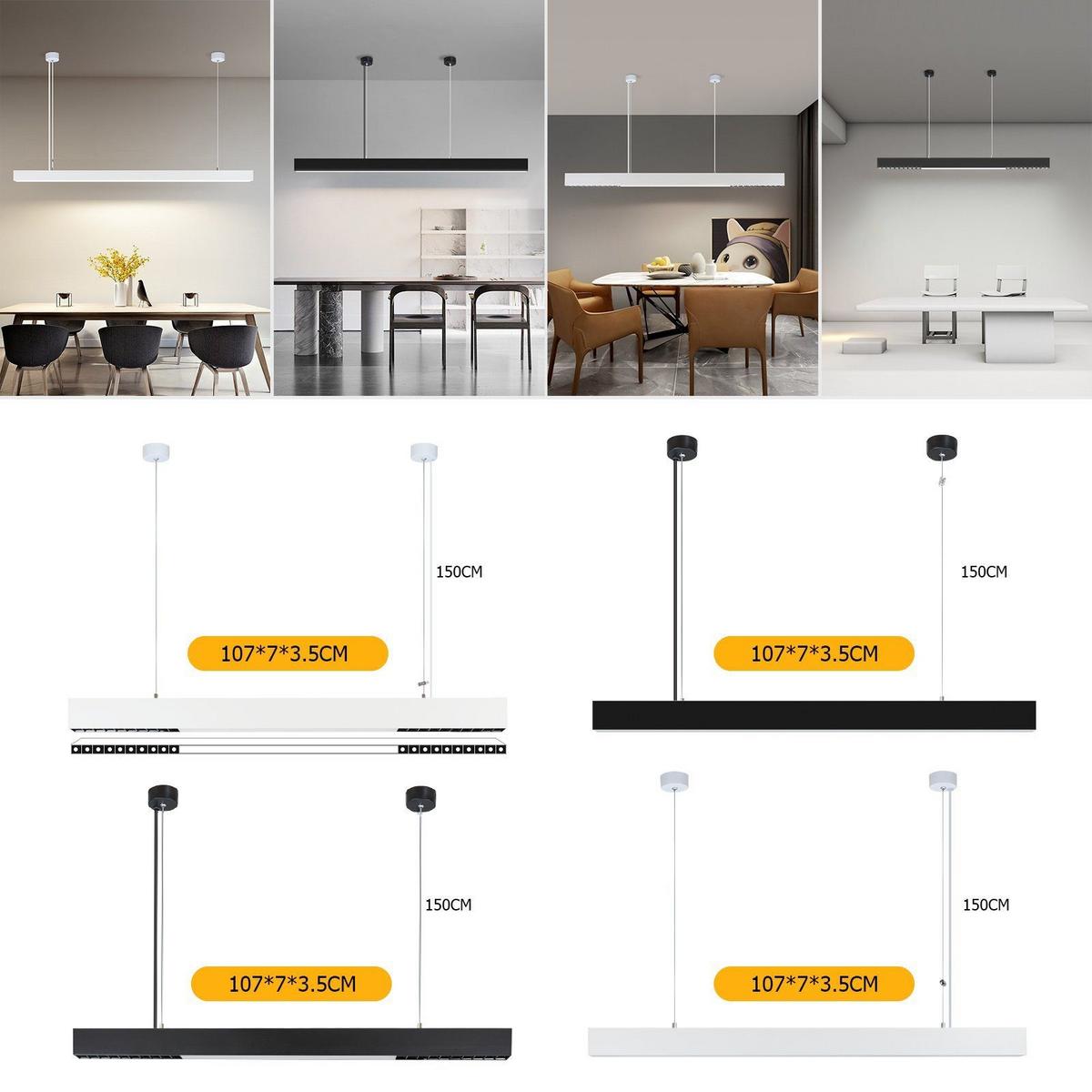 LED-PENDELLEUCHTE Marenwynne 107/7/150 cm - Schwarz, Metall (107/7/150cm) - ZMH