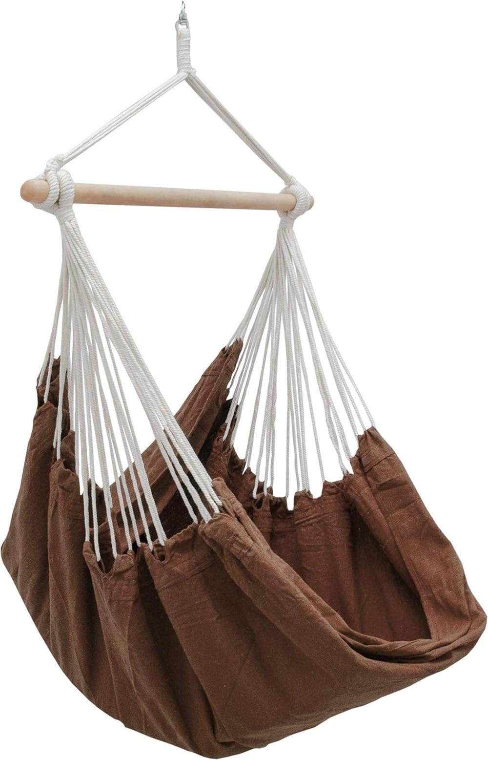 XXL HÄNGESESSEL 185/130 cm Belastbar bis 150 kg Braun - Braun, Textil (130/155/185cm) - Amanka