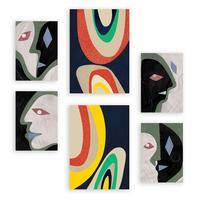 POSTER Set Mit 6 Kontrastische Künste In Liebhaber Abstrakt A3 & A4 Rahmenlos - Klar, Papier (29/3cm) - Nacnic