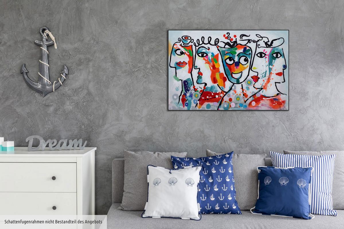 ÖLGEMÄLDE 90/60 cm - Gelb/Silberfarben, Holz/Textil (90/60cm) - KUNSTLOFT