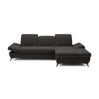 ECKSOFA FELICE R-S Grau Geflochtener Stoff mit Schlaffunktion - Grau, Holz (284/166cm) - MASSENO