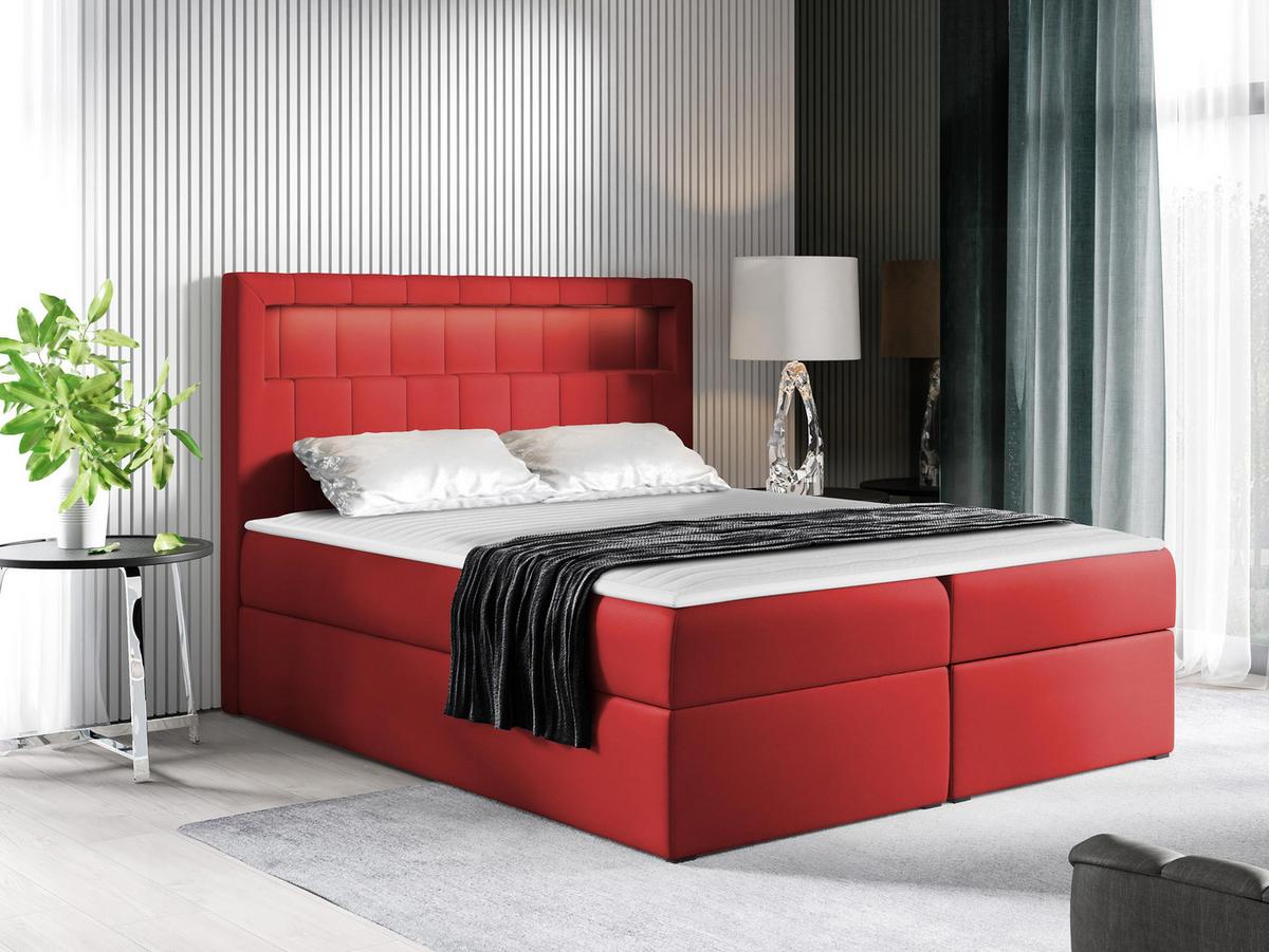 BOXBETT Aspen - H3 - Rot, Holz/Textil (160/200cm) - MIRJAN24