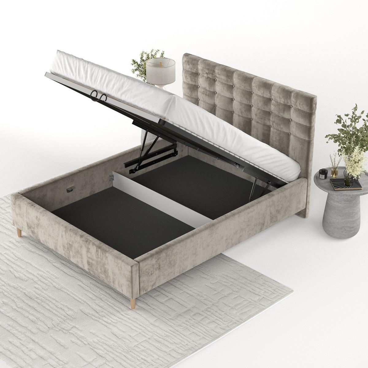 POLSTERBETT Soma 180/200 cm Beige im Lotta Stoff - Beige/Naturfarben, Holz/Holzwerkstoff (180/200cm) - AltaBeds