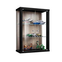 HÄNGEVITRINE 25/60/80 cm mit 2 höhenverstellbaren Glasböden - Transparent/Silberfarben, Glas/Holzwerkstoff (60/80/25cm) - K-Möbel
