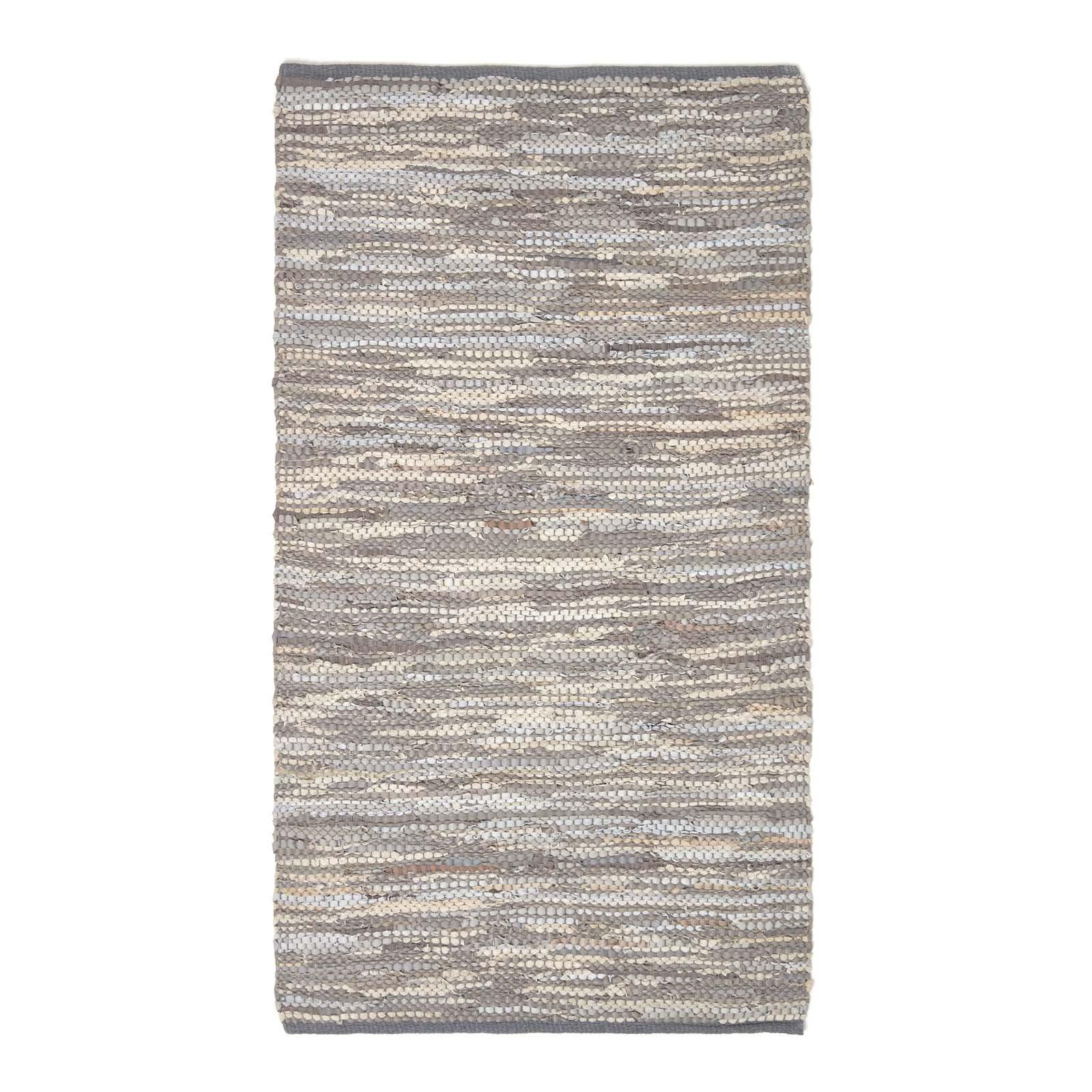 LEDERTEPPICH Denver gewebt 120/180 cm - Grau, Leder (120/180cm) - Homescapes