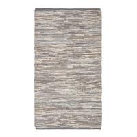 LEDERTEPPICH Denver gewebt 90/150 cm - Grau, Leder (90/150cm) - Homescapes