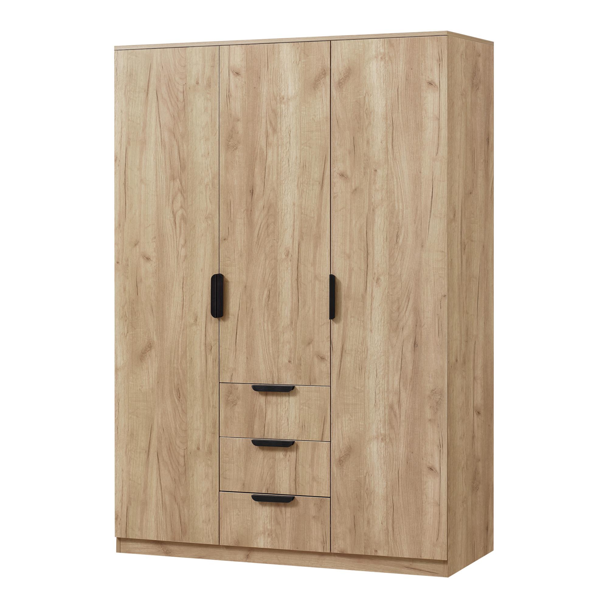 KLEIDERSCHRANK Eiselfing - Eichefarben, Holzwerkstoff (120/176/52cm) - [en.casa]