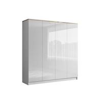 KLEIDERSCHRANK AURORA 4D - Weiß Hochglanz/Weiß, Holzwerkstoff (200/213/57cm) - Lookway