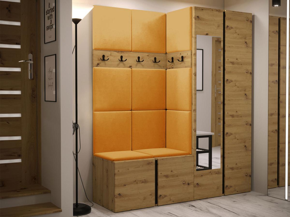GARDEROBEN-SET Orion XII - Eiche Artisan/Orange, Holzwerkstoff/Kunststoff (158/186/46cm) - MIRJAN24