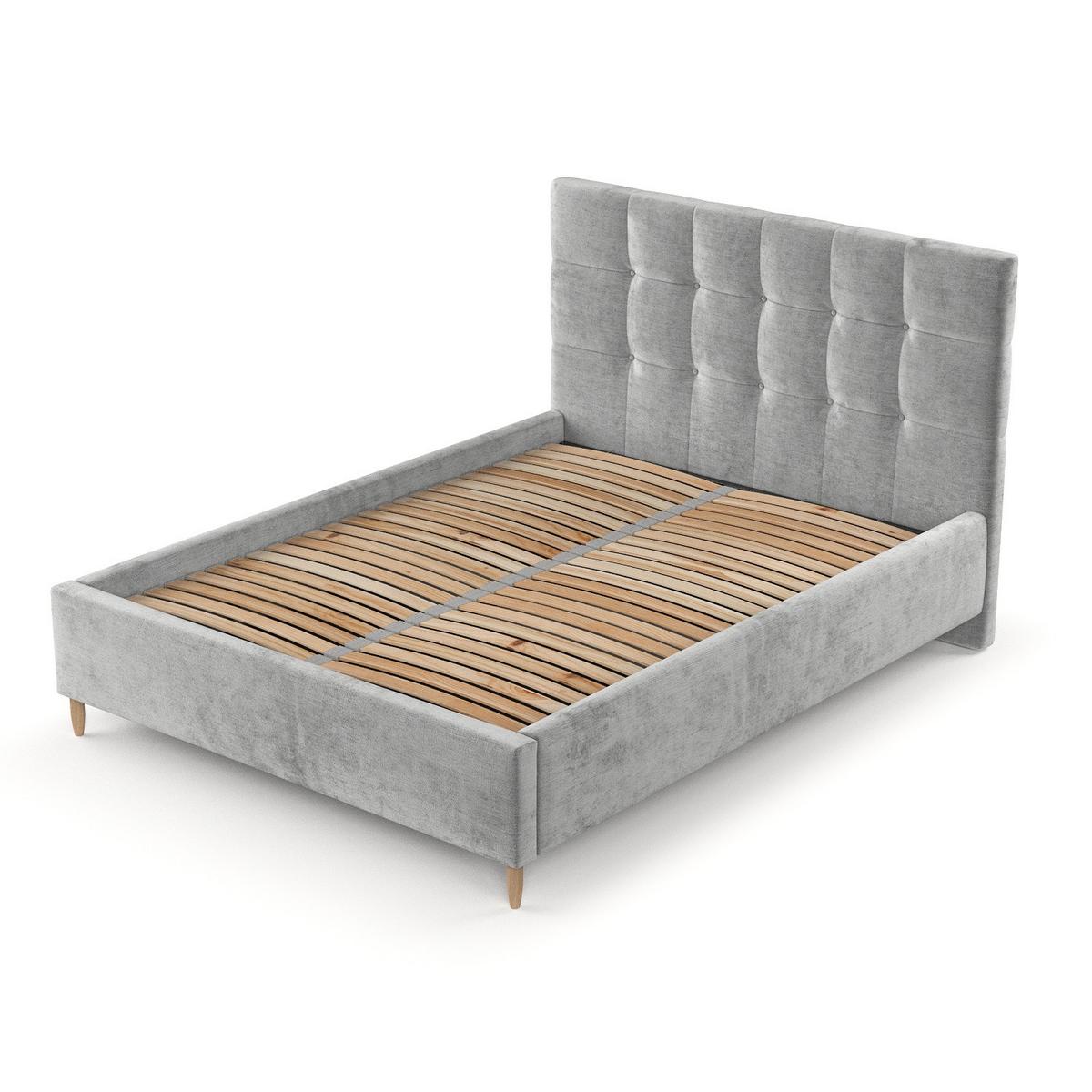 POLSTERBETT Cora 180/200 cm Hellgrau im Lotta Stoff - Hellgrau/Naturfarben, Holz/Holzwerkstoff (180/200cm) - AltaBeds
