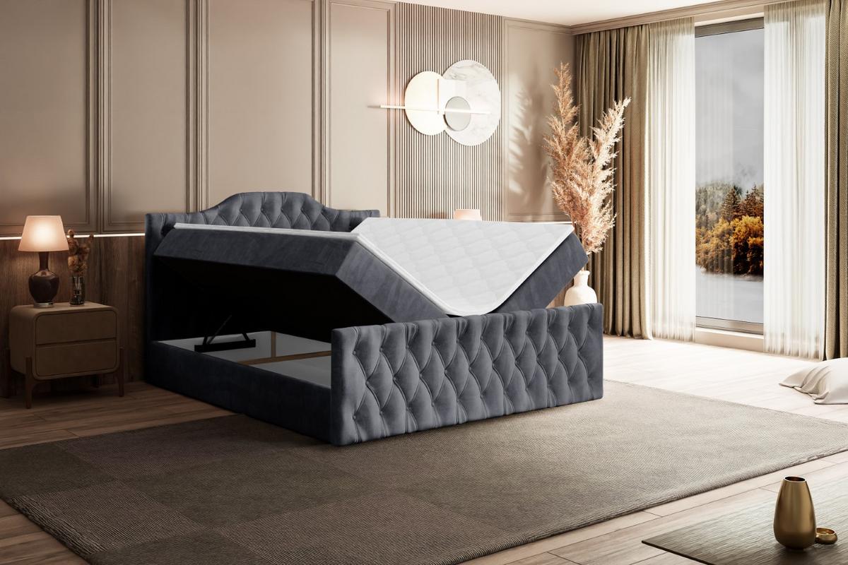 BOXBETT VILA-1-Z - 120x200 cm - H3 - Dunkelgrau - Dunkelgrau, Holzwerkstoff (120/200cm) - ALTDECOR