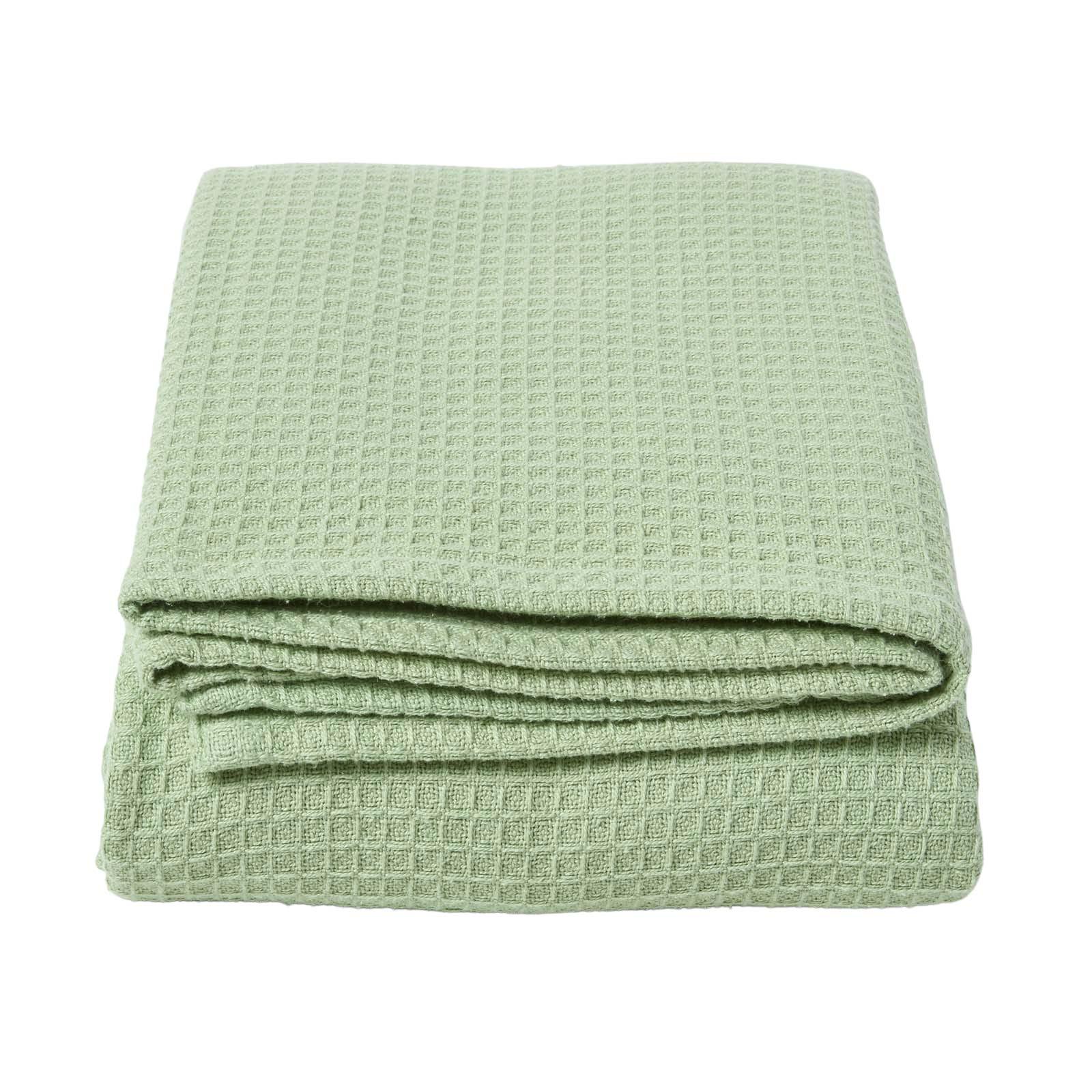 BIO-WOHNDECKE Waffelpiqué 230/280 cm - Grün, Textil (280/230cm) - Homescapes