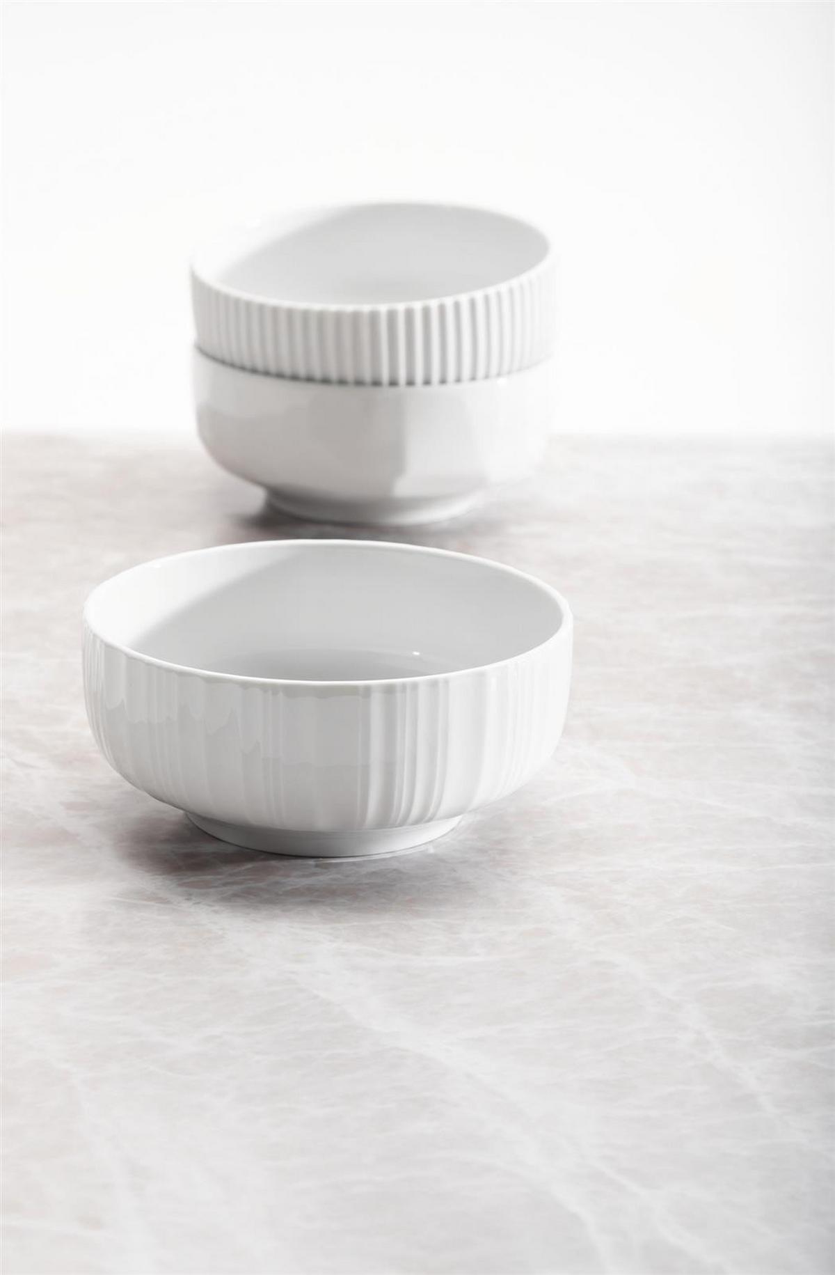 SCHÜSSEL Sento Relief Barcode weiß ø 16 cm 6er Set - Weiß, Keramik (16.3cm) - Seltmann Weiden