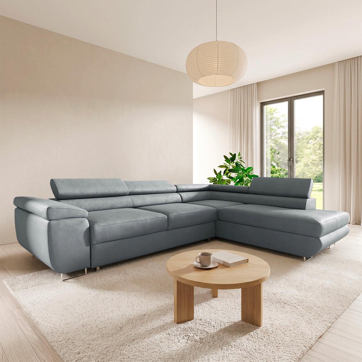 ECKSOFA Lyam 4 Sitzplätze Hellgrau - Grau, Textil (271/201cm) - Petits-meubles