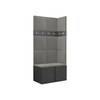 GARDEROBEN-SET Orion I - Graphitfarben/Grau, Holzwerkstoff/Kunststoff (84/186/46cm) - MIRJAN24