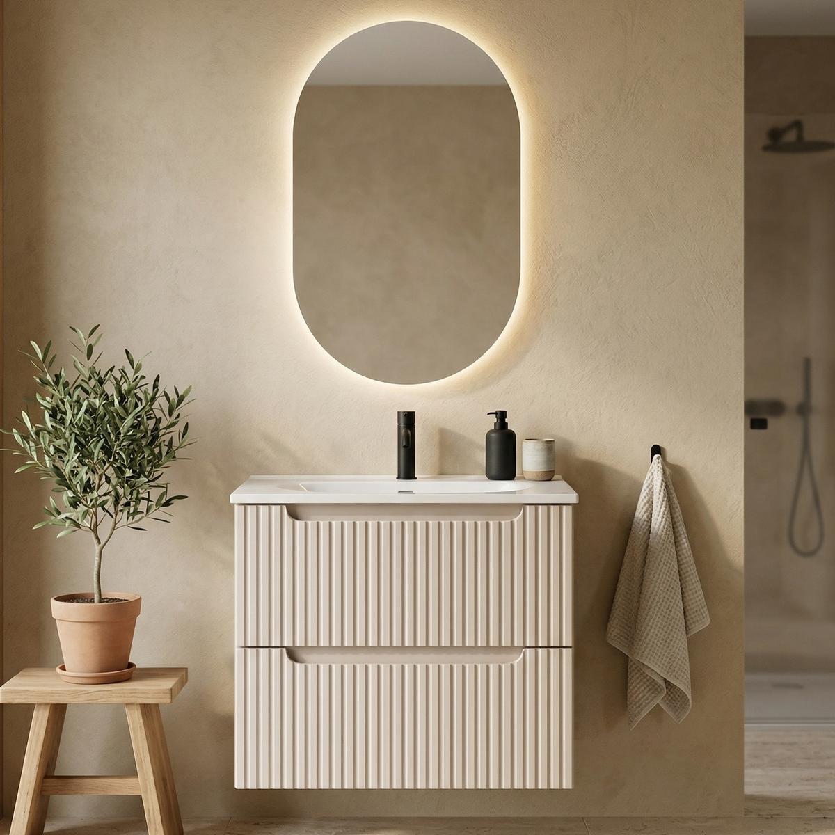 BADMÖBEL-SET Nova 2 Teile Cashmere - 60 x 40 x 58 cm - Kaschmir, Holz (60/58/40cm) - Badplaats