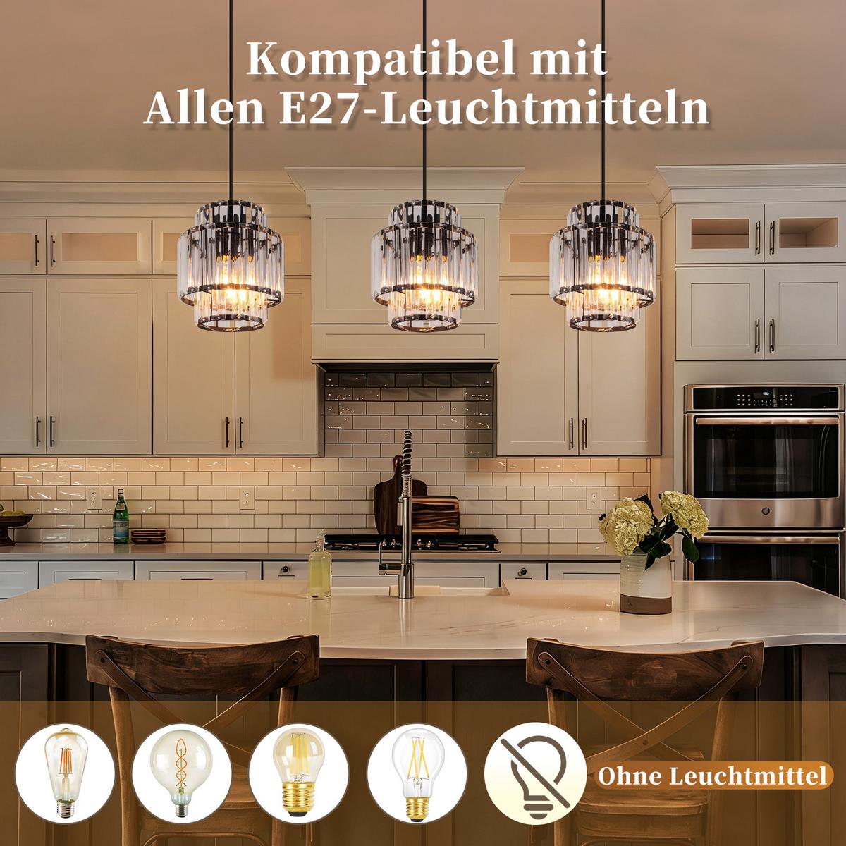 PENDELLEUCHTE Marenor 16/16/143 cm - Schwarz, Glas/Metall (16/16/143cm) - ZMH