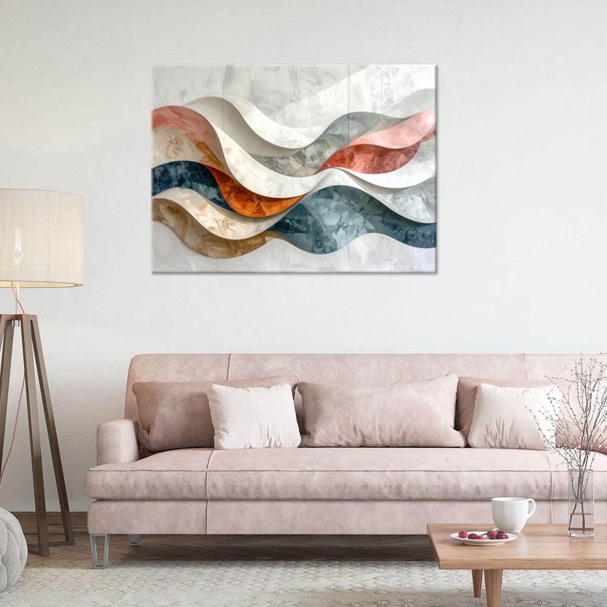 LEINWANDBILD Abstraktion 45x30cm - Weiß, Textil (45/30cm) - Feeby