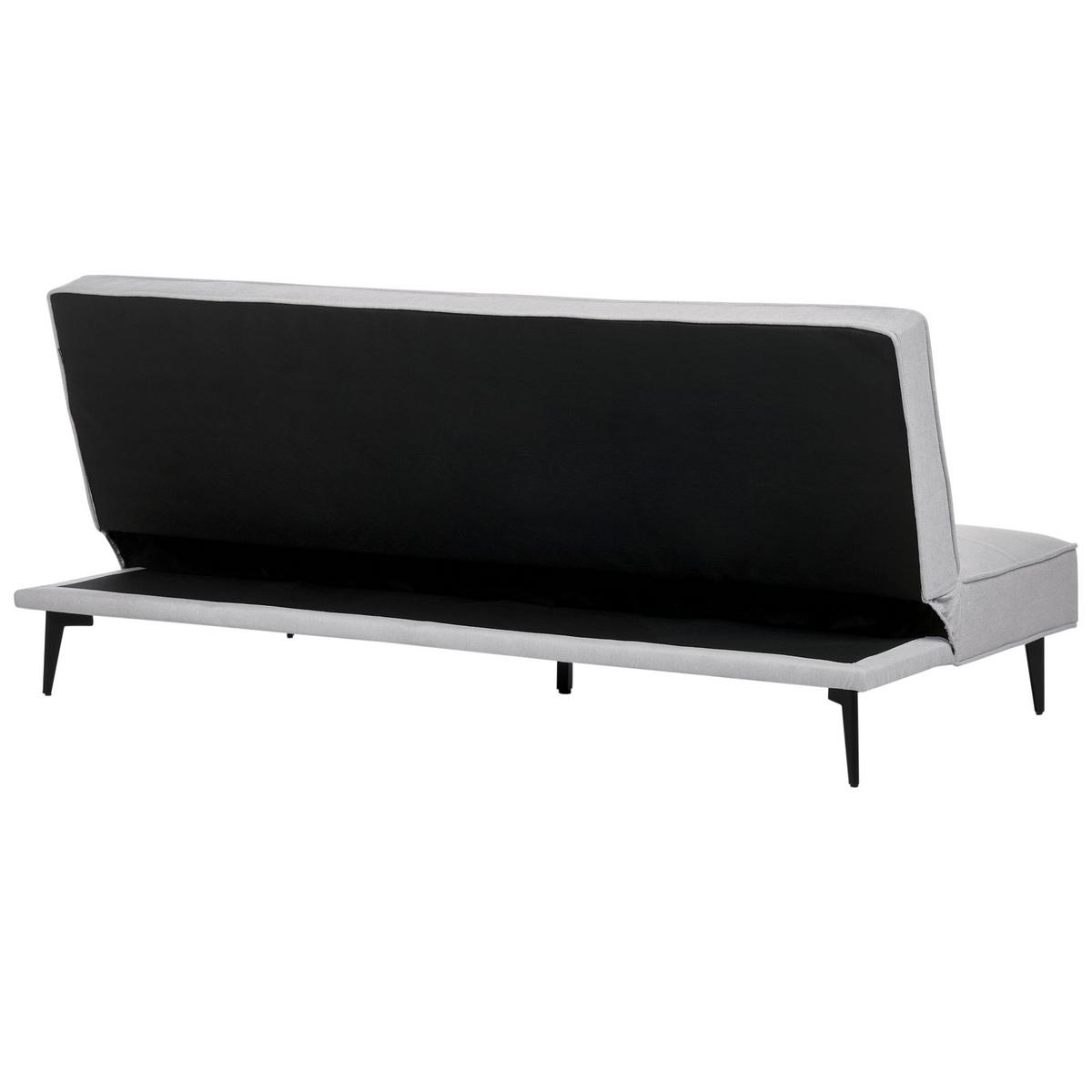 3-SITZER-SCHLAFSOFA hellgrau/schwarz Essvik - Hellgrau/Schwarz, Textil (191/83/90cm) - Beliani