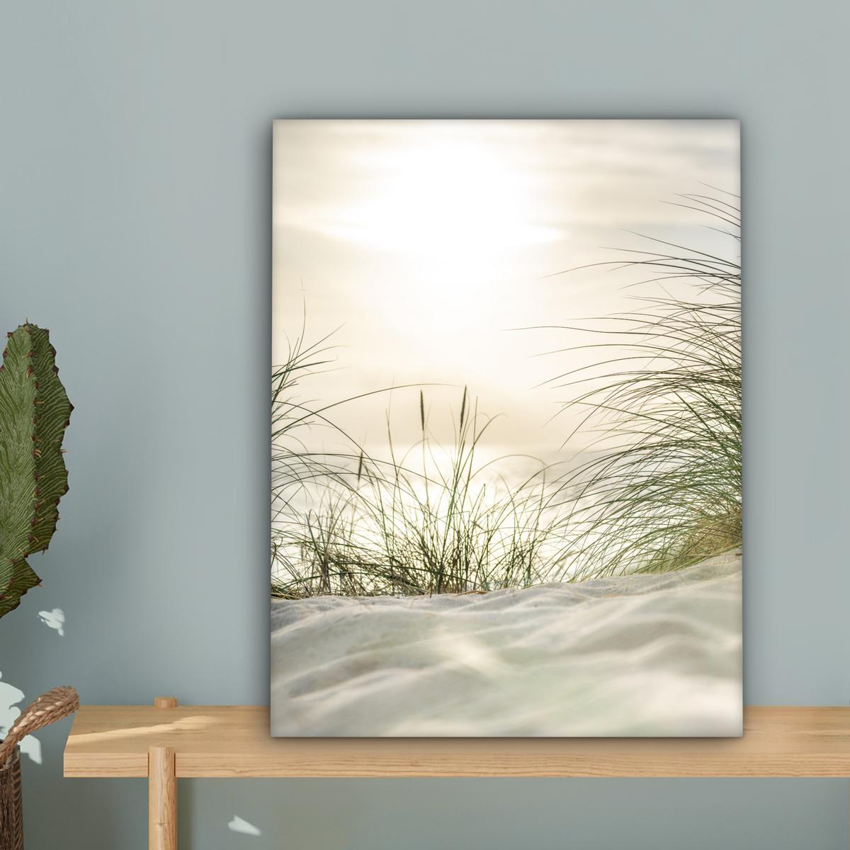 LEINWANDBILD Dünen mit Strandhafer in der Sonne des Nationalparks Schleswig-Holsteinisches Wattenmeer Room Decor 30x40 cm - Creme, Textil (30/40cm) - MuchoWow