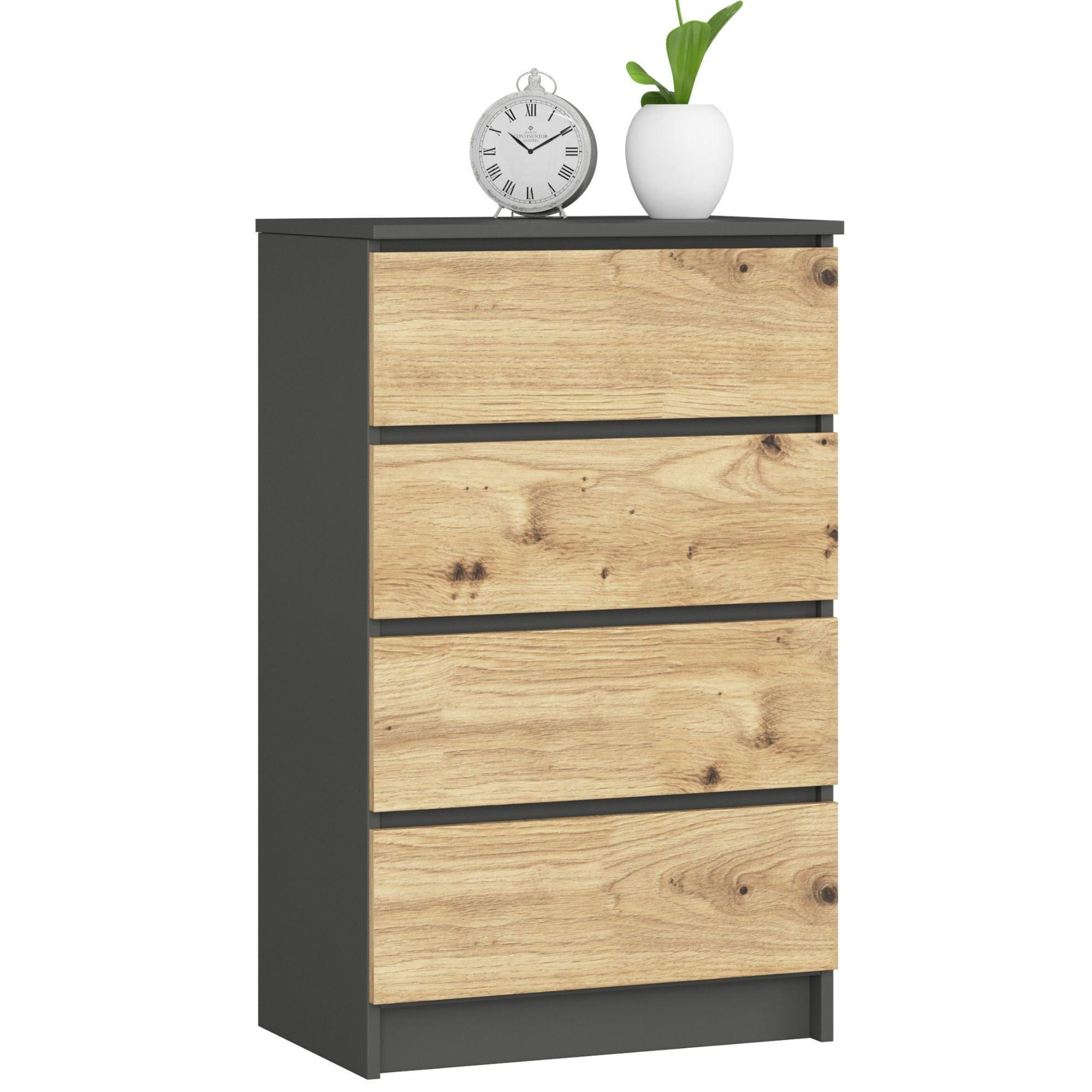 KOMMODE Graphit Grau, Eiche Artisan 99/60/40 - Eiche Artisan, Holzwerkstoff (60/99/40cm) - RAUMHIRSCH FURNITURE