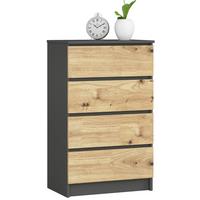 KOMMODE Graphit Grau, Eiche Artisan 99/60/40 - Eiche Artisan, Holzwerkstoff (60/99/40cm) - RAUMHIRSCH FURNITURE