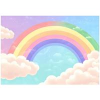 FOTOTAPETE Kinderzimmer Mädchen Regenbogen Kindertapete 400x280 - Multicolor, Papier (400/280cm) - Wallarena