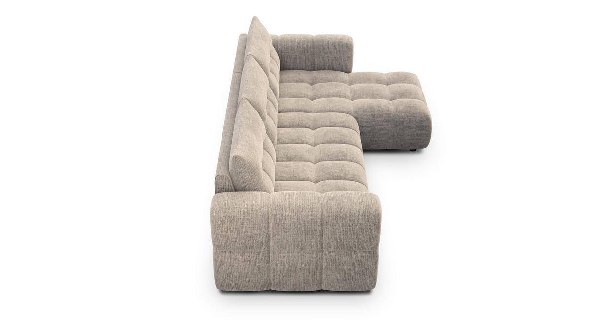 ECKSOFA CLOUDI 4-Sitzer rechts, beige - Beige/Schwarz, Holz/Textil (294/160cm) - Wozimo