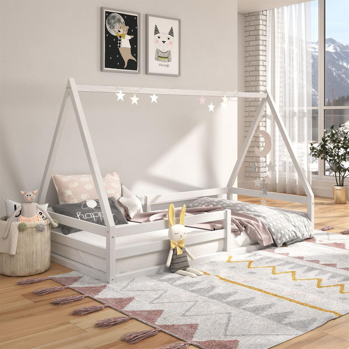 HAUSBETT SILA 90x200 cm weiß - Weiß, Holz (96/152/206cm) - IDIMEX