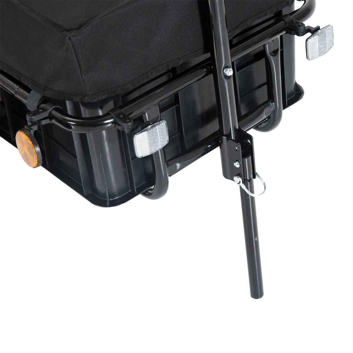 FAHRRADANHÄNGER Lastenanhänger 40 kg Belastbarkeit Transportanhänger Stahl - Schwarz, Metall (59/80/144cm) - HOMCOM