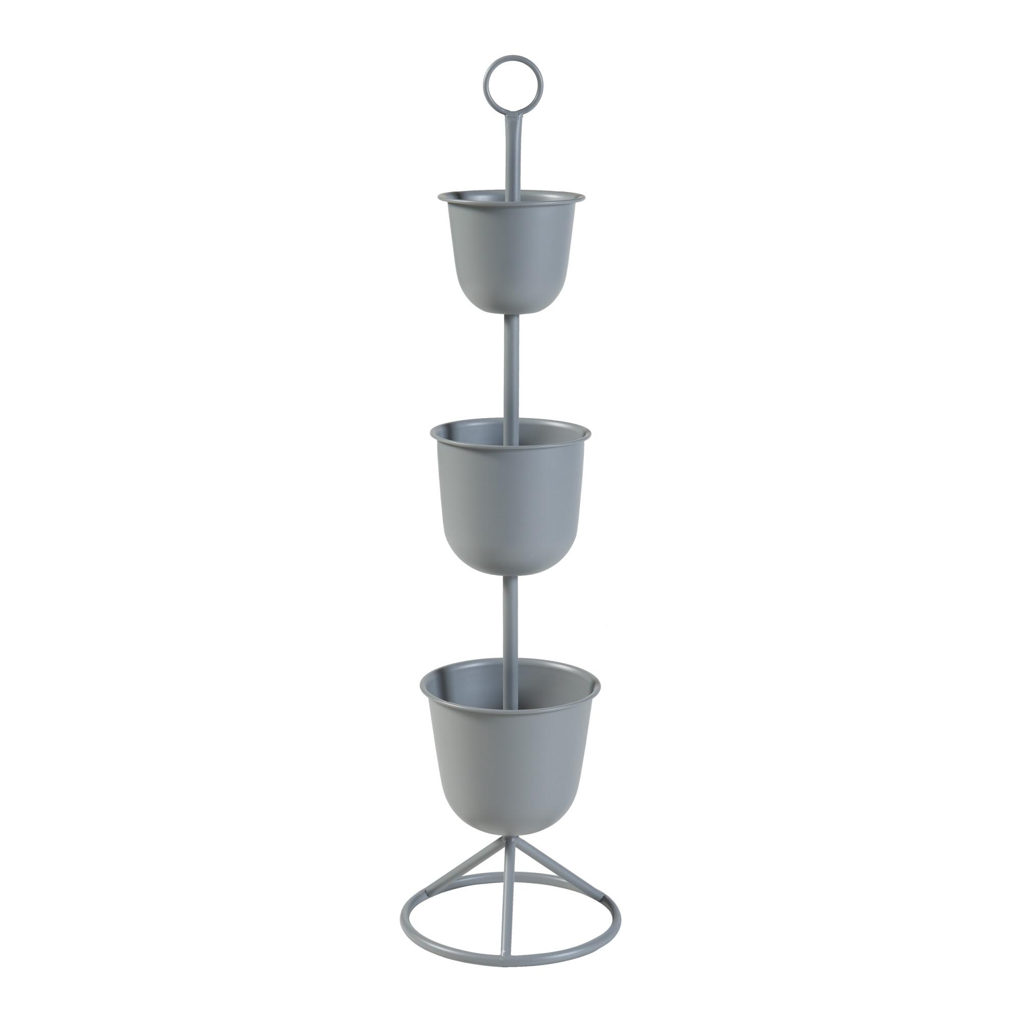 PFLANZENSTÄNDER Alphen - Grau, Metall (28/110cm) - [en.casa]