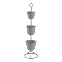 PFLANZENSTÄNDER Alphen - Grau, Metall (28/110cm) - [en.casa]