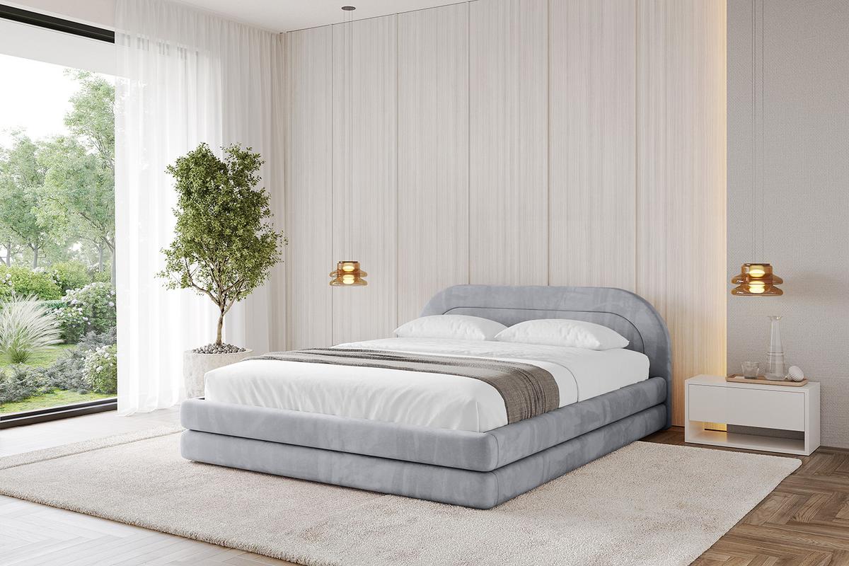 POLSTERBETT mit Bettkasten und Lattenrost, Bett mit Matratze H3/H4 - LERIS-v1 180x200 Hellgrau - Hellgrau, Holzwerkstoff/Textil (180/200cm) - ALTDECOR