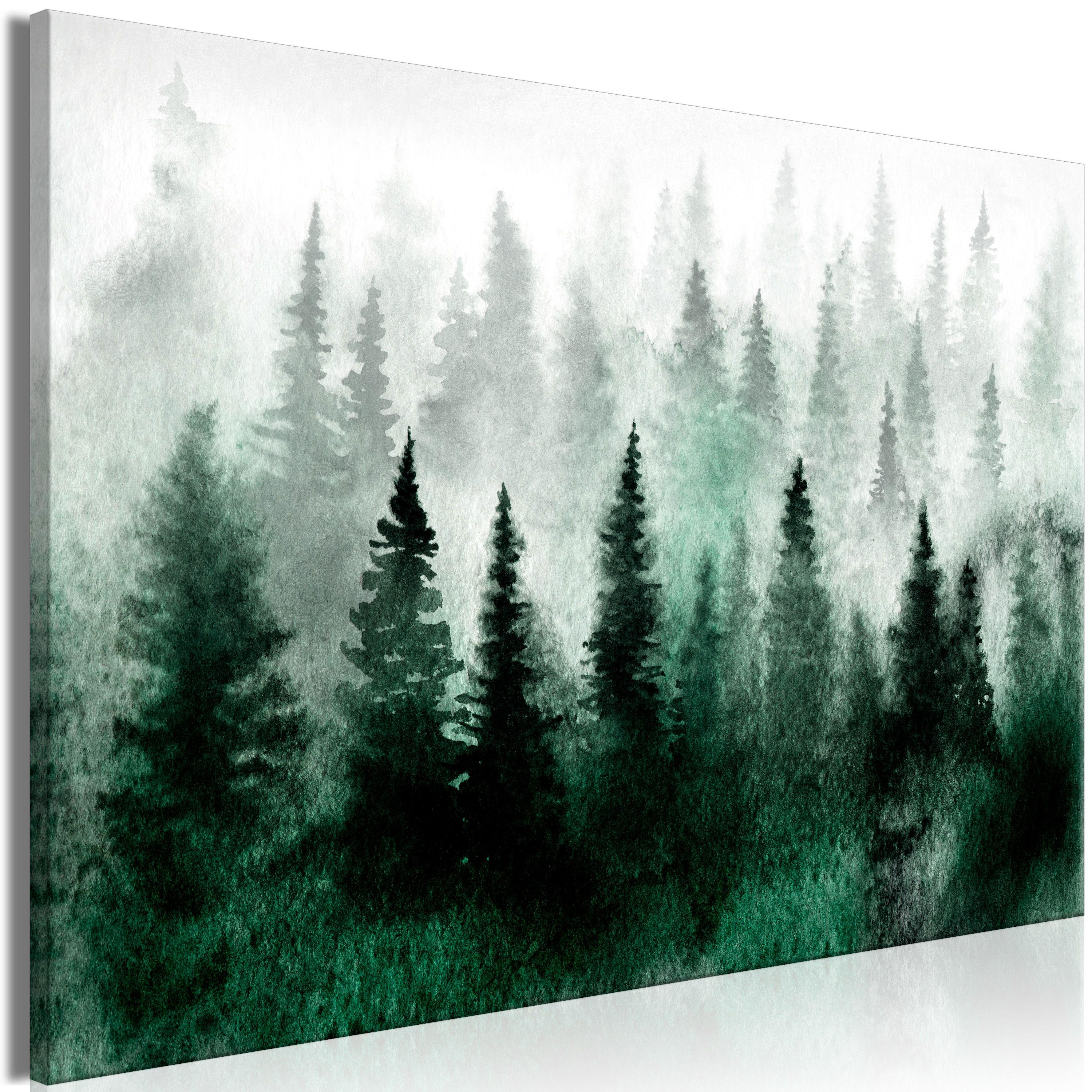 KUNSTDRUCK Grün 90/60 cm - Grau/Grün, Textil (90/60cm) - KUNSTLOFT