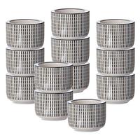 TEELICHTHALTER Takeo Stripes schwarz-weiß ø 6 cm 12er Set - Schwarz/Weiß, Keramik (6/4cm) - Ritzenhoff Breker