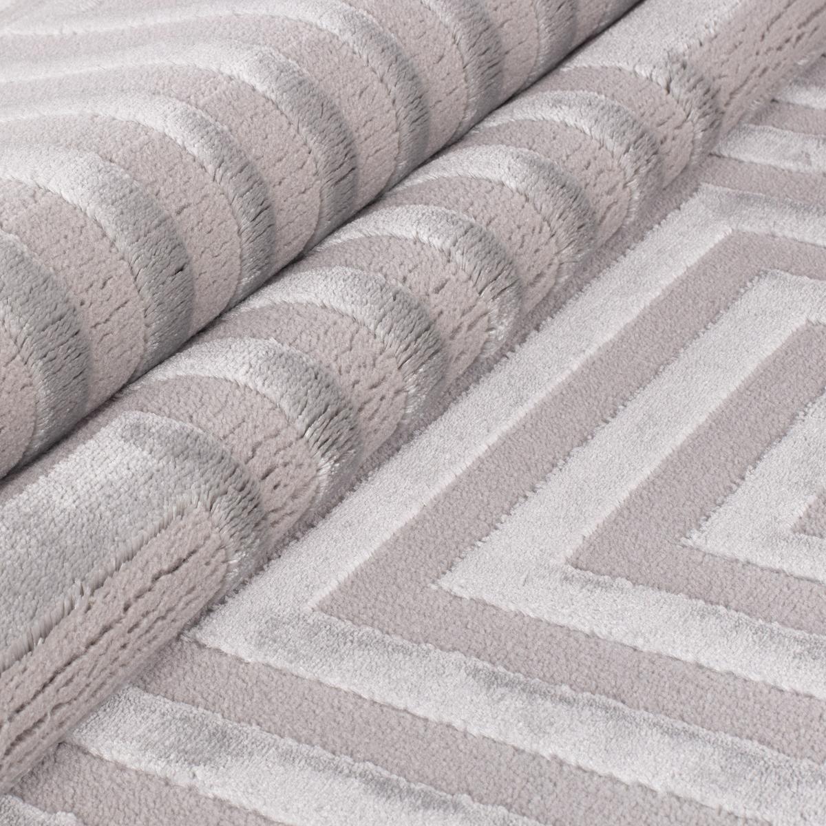 TEPPICH Kurzflor ILLER in Silber, mit 3D-Design, 120 x 170 cm - Silberfarben, Textil (170/120cm) - KADIMA DESIGN