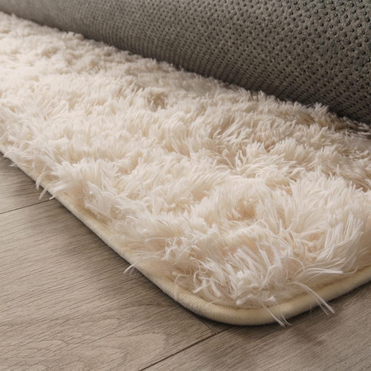 HOCHFLORTEPPICH, einfarbig, aus Polyester, Creme, Ø 80 cm - Beige, Textil (80/80cm) - KADIMA DESIGN