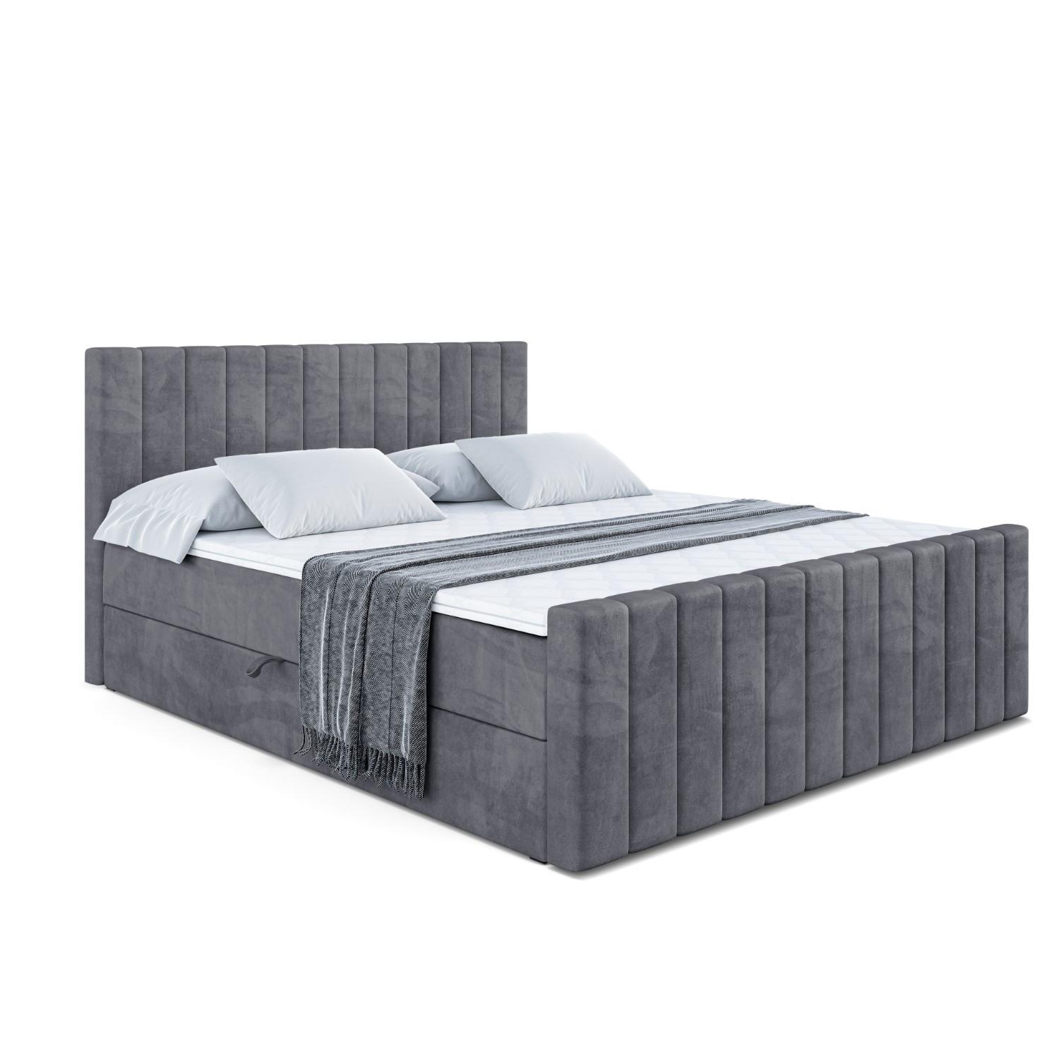 BOXBETT EDITA-Z - 160x200 cm - H3 - Dunkelgrau - Dunkelgrau, Holzwerkstoff (160/200cm) - ALTDECOR