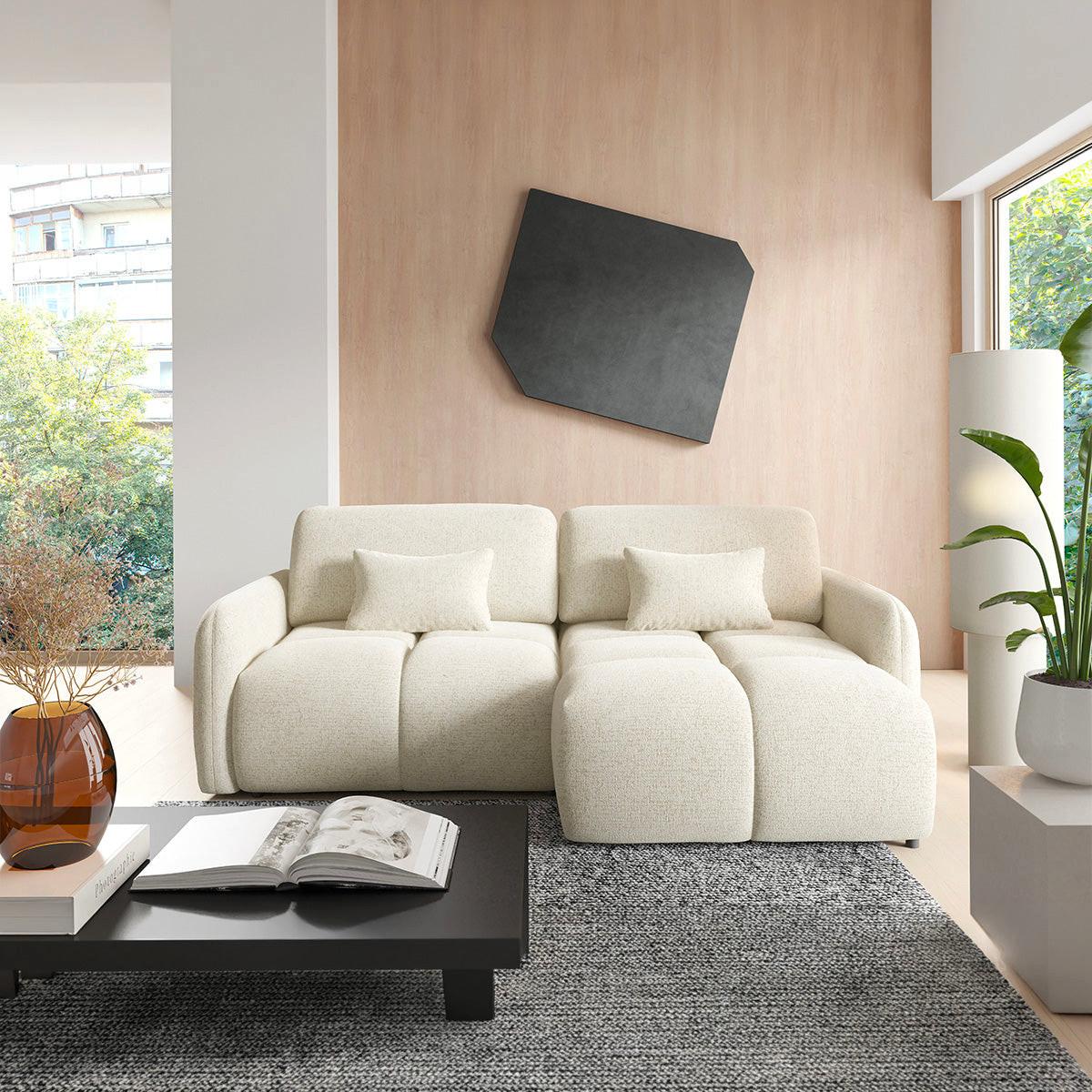 ECKSOFA Vittoria Cremeweiß - Weiß, Holz (240/165cm) - Petits-meubles