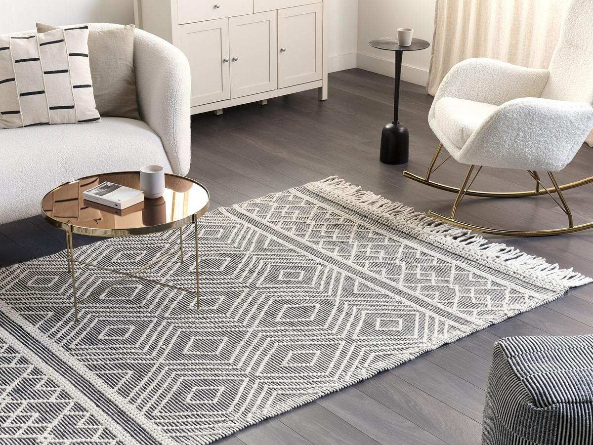 KURZFLOR-TEPPICH Savuca 230/160 cm - Schwarz, Textil (160/230cm) - Beliani